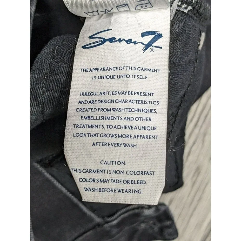 Seven 7 Womens Size 6 Embroidered Pockets Black Denim‎ Jeans